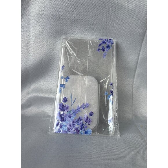 Nintendo Switch Console Protective Case With Blue & Purple Floral Design - Picture 2 of 4